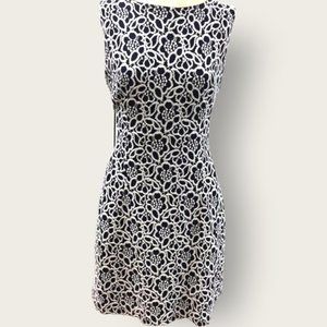 Size 12 Black & White Lace Sheath Dress